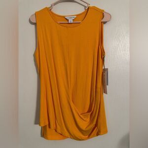 Women's Yellow Crossover Sleeveless Top Size Small Yellow
